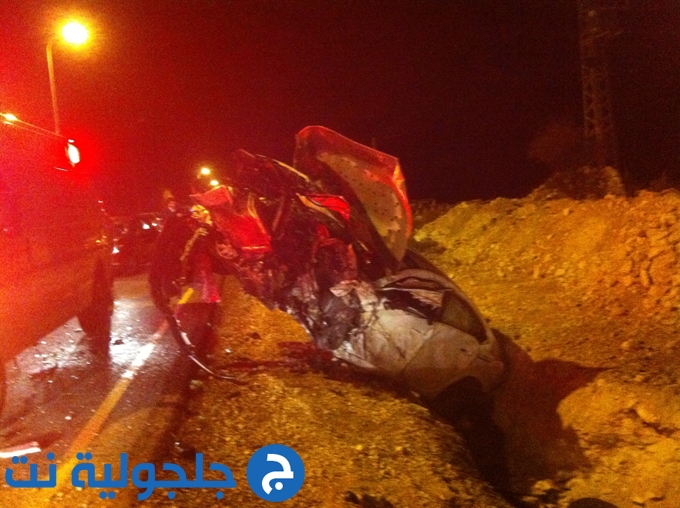 حادث طرق دامي بمنطقة بنيامين - رام الله ومصرع فلسطيني